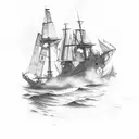 ship wreck tattoo design idea