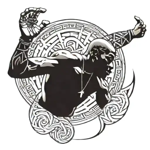 Tupac doing jiujitsu tattoo design idea