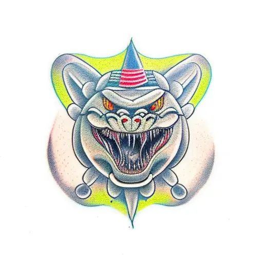 neotraditional trex face  tattoo design idea