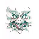 neotraditional trex face  tattoo design idea