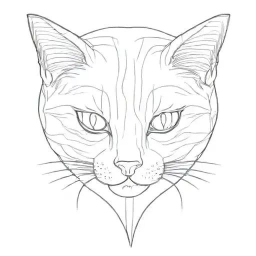 Outline of a cat sitting from behind  tattoo design idea