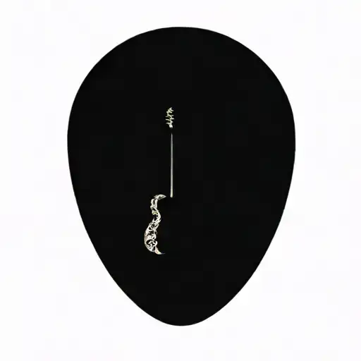 A sunset with musical notes, a guitar, a mandala skull, and the words 'we are eternal' tattoo design idea