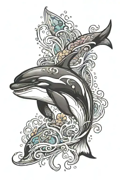 killer whale tattoo design idea