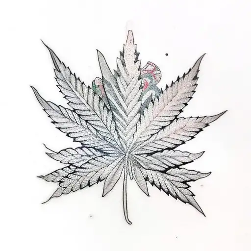 marijuana leaf  tattoo design idea
