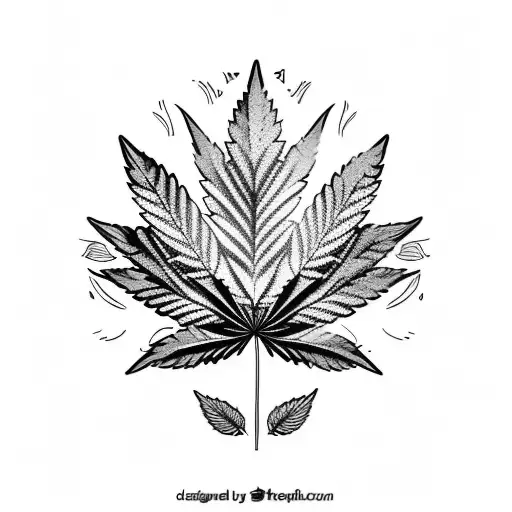 marijuana leaf  tattoo design idea