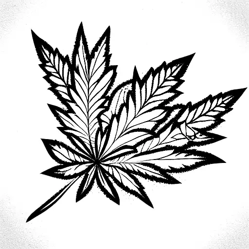 marijuana leaf with sparkles  tattoo design idea