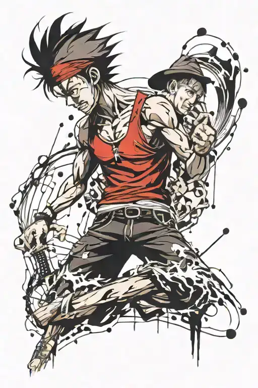 ace luffy and shanks tattoo design idea