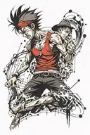 ace luffy and shanks tattoo design idea