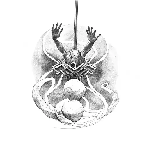 Sisyphus, break shackles, phoenix, Greek tattoo design idea