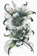 Spider lily flower tattoo design idea