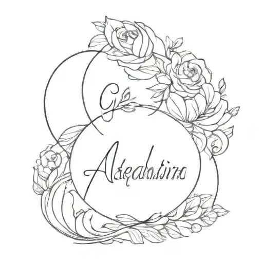 combining two names Oleg and Alexandra tattoo design idea