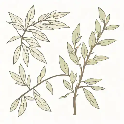 olive branches and oak tree tattoo design idea