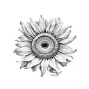 sunflower daisy chicken nugget in skull hands making a heart tattoo design idea