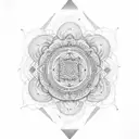 Mandala mixed with flowers and geometric paterns tattoo design idea