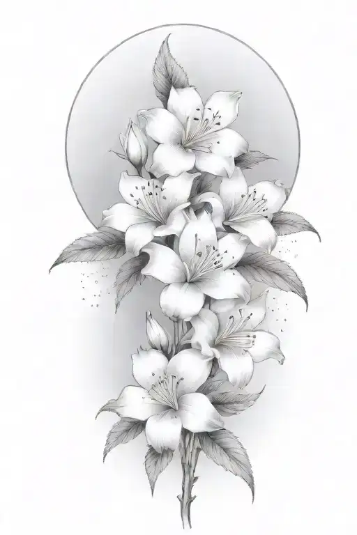 azaleas heavy shading tattoo design idea