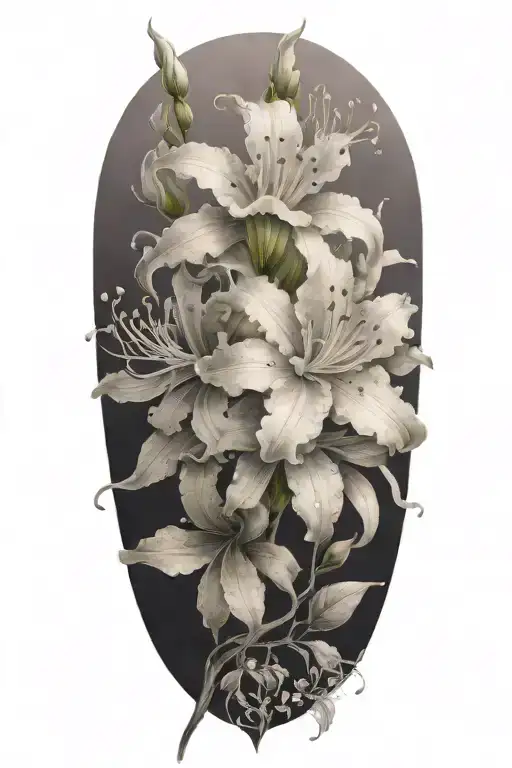 Azaleas heavy shading, no background tattoo design idea