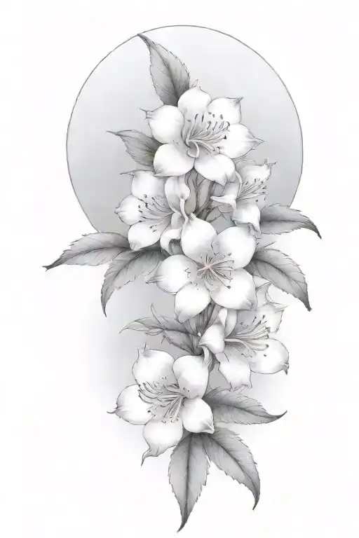 azaleas heavy shading tattoo design idea