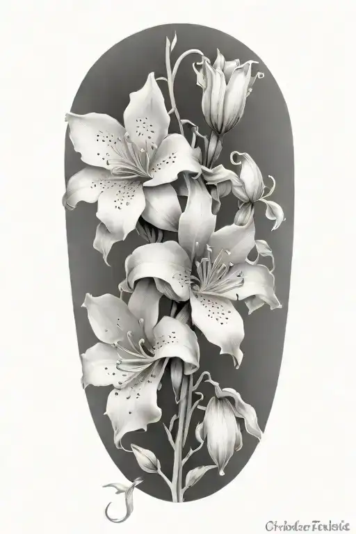 Azaleas heavy shading tattoo design idea