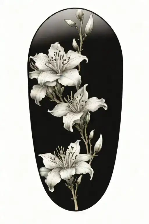 azaleas, heavy shading, thick linework tattoo design idea