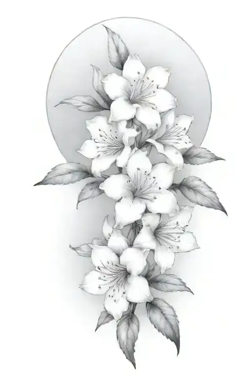 azaleas heavy shading tattoo design idea