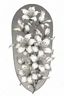 azaleas with thick shading tattoo design idea