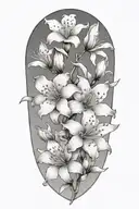 azaleas with thick shading tattoo design idea