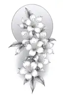 azaleas heavy shading tattoo design idea