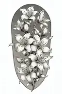 azaleas with thick shading tattoo design idea