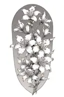 azaleas with thick shading tattoo design idea