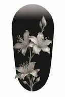 Azaleas heavy shading, no background tattoo design idea