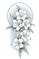 azaleas heavy shading tattoo design idea