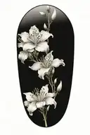 azaleas, heavy shading, thick linework tattoo design idea