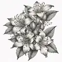 azaleas with thick shading tattoo design idea