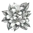 azaleas with thick shading tattoo design idea