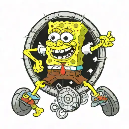 spongebob squarepants sleeve tattoo tattoo design idea