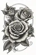 Roses and freedom  tattoo design idea