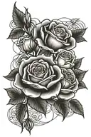 Roses and freedom  tattoo design idea