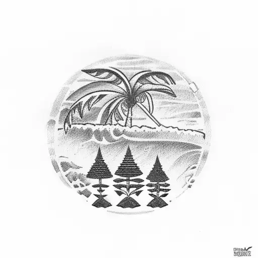Hawaiian Islands filled with tribal print. tattoo design idea