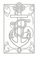 cross and anchor intertwined tattoo design idea