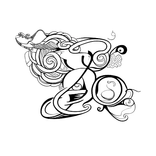 letter s and firefly tattoo design idea