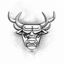 chicago bulls logo breathing smoke that reads "Taurus" tattoo design idea