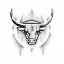 chicago bulls logo breathing smoke that reads "Taurus" tattoo design idea