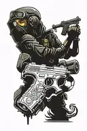 1990, video games counter strike tattoo design idea