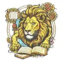 lion and Bible   tattoo design idea
