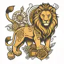 lion and Bible   tattoo design idea