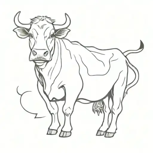 cow ghost holding tattoo design idea