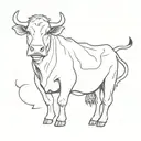 cow ghost holding tattoo design idea