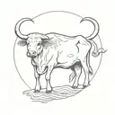 cow ghost holding tattoo design idea