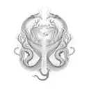  Title: "Sunlit Serpent's Embrace"  Description: In a serene, sun-drenched clearing, a nurse, mother, and snake are inte tattoo design idea