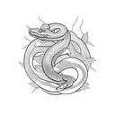  Title: "Sunlit Serpent's Embrace"  Description: In a serene, sun-drenched clearing, a nurse, mother, and snake are inte tattoo design idea